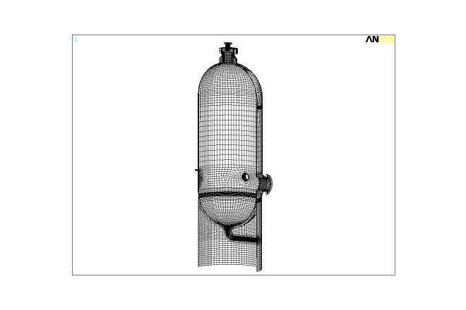 Finite element mesh of liquid process dryer